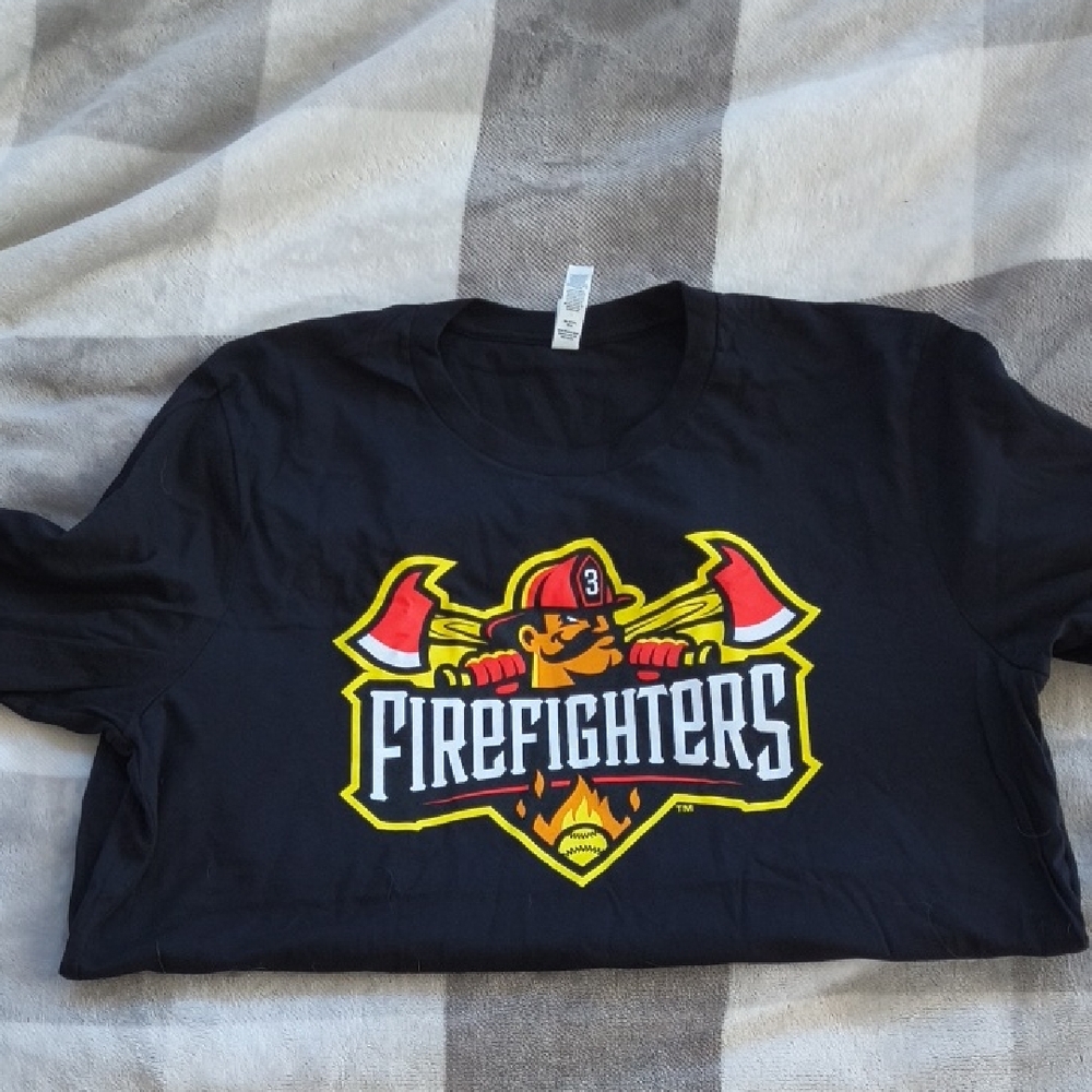 Firefighters Banana Ball Graphic Black T-Shirt